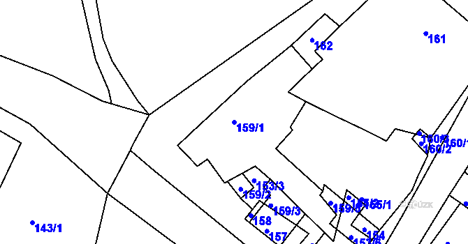 Parcela st. 159/1 v KÚ Lubě, Katastrální mapa