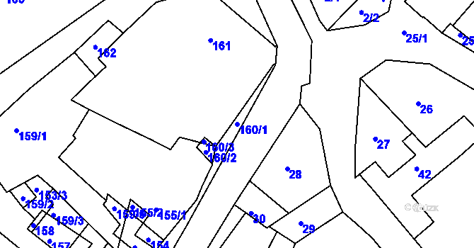 Parcela st. 160/1 v KÚ Lubě, Katastrální mapa