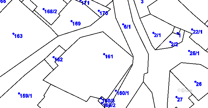Parcela st. 161 v KÚ Lubě, Katastrální mapa