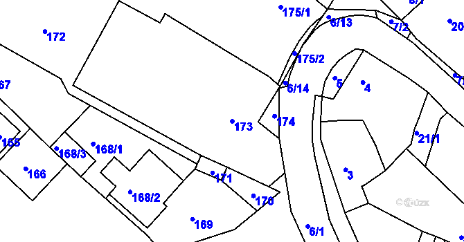 Parcela st. 173 v KÚ Lubě, Katastrální mapa