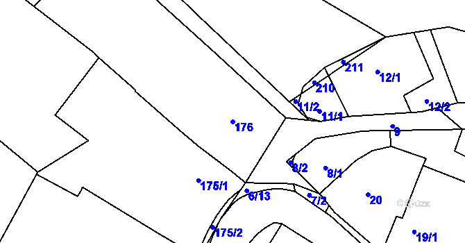 Parcela st. 176 v KÚ Lubě, Katastrální mapa