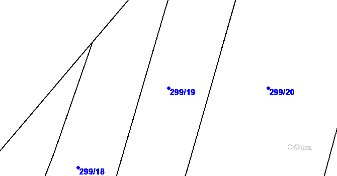 Parcela st. 299/19 v KÚ Lubě, Katastrální mapa