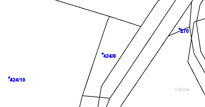 Parcela st. 424/8 v KÚ Lubě, Katastrální mapa