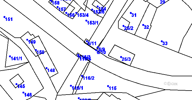 Parcela st. 6/10 v KÚ Lubě, Katastrální mapa