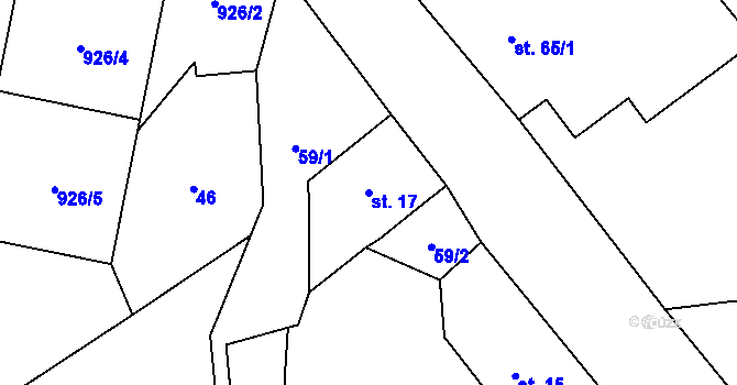Parcela st. 17 v KÚ Libkovice, Katastrální mapa