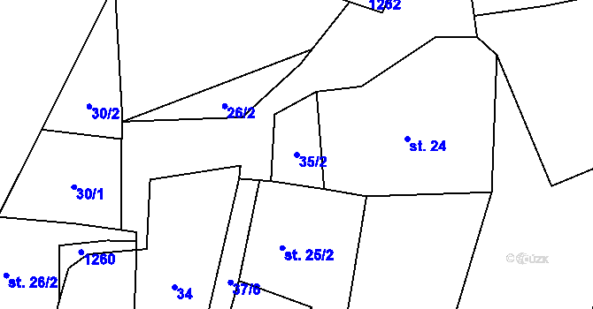 Parcela st. 35/2 v KÚ Libkovice, Katastrální mapa