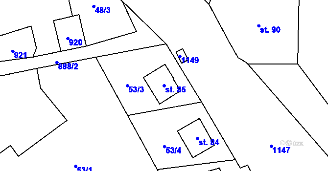 Parcela st. 85 v KÚ Libkovice, Katastrální mapa