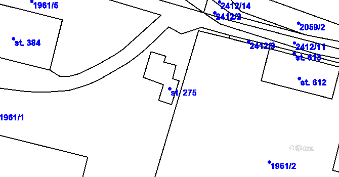 Parcela st. 275 v KÚ Lubenec, Katastrální mapa