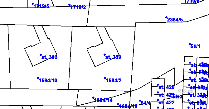 Parcela st. 359 v KÚ Lubenec, Katastrální mapa