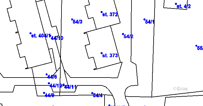 Parcela st. 373 v KÚ Lubenec, Katastrální mapa