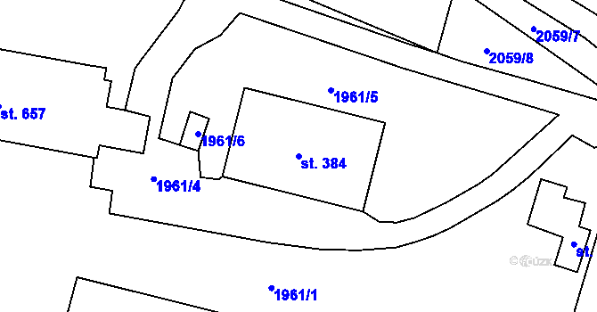 Parcela st. 384 v KÚ Lubenec, Katastrální mapa