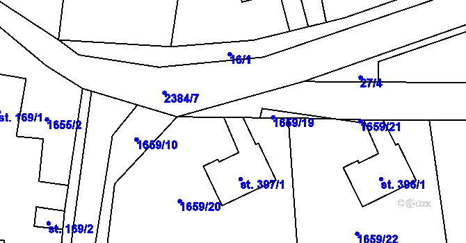 Parcela st. 397/2 v KÚ Lubenec, Katastrální mapa