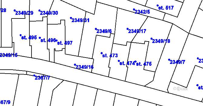 Parcela st. 473 v KÚ Lubenec, Katastrální mapa