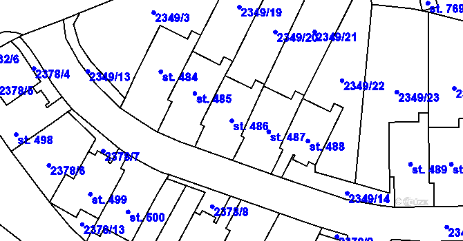 Parcela st. 486 v KÚ Lubenec, Katastrální mapa