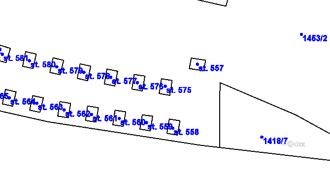 Parcela st. 575 v KÚ Lubenec, Katastrální mapa