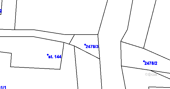 Parcela st. 2478/3 v KÚ Lubenec, Katastrální mapa