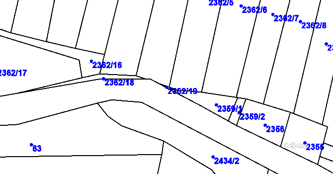 Parcela st. 2362/19 v KÚ Lubenec, Katastrální mapa