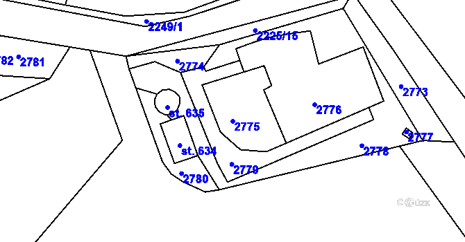 Parcela st. 2775 v KÚ Lubenec, Katastrální mapa