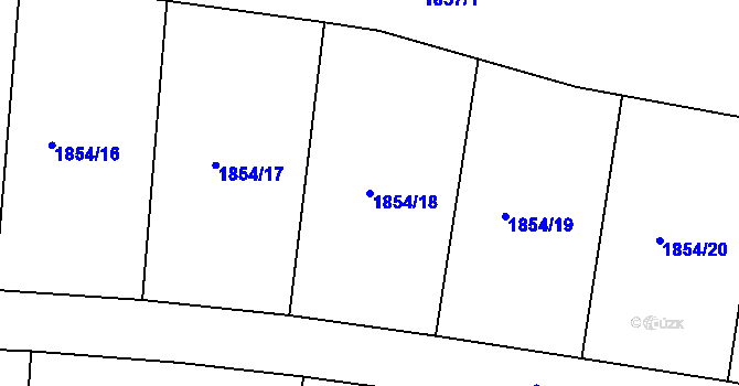 Parcela st. 1854/18 v KÚ Lubenec, Katastrální mapa