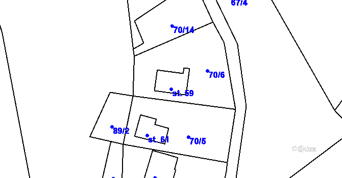 Parcela st. 59 v KÚ Vítkovice u Lubence, Katastrální mapa