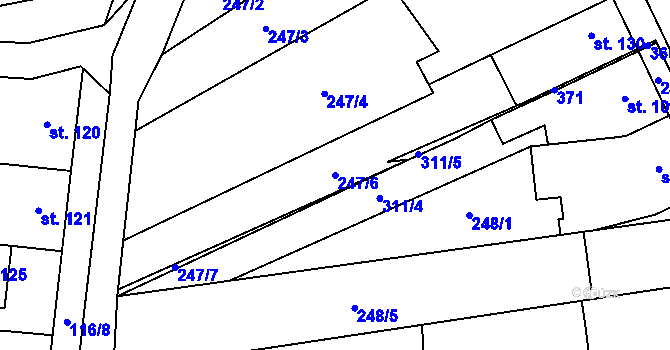 Parcela st. 247/6 v KÚ Luběnice, Katastrální mapa