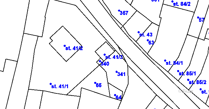 Parcela st. 41/3 v KÚ Luběnice, Katastrální mapa