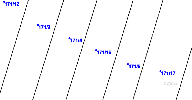 Parcela st. 171/16 v KÚ Luběnice, Katastrální mapa