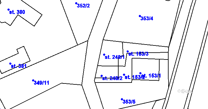 Parcela st. 248/1 v KÚ Drnholec nad Lubinou, Katastrální mapa