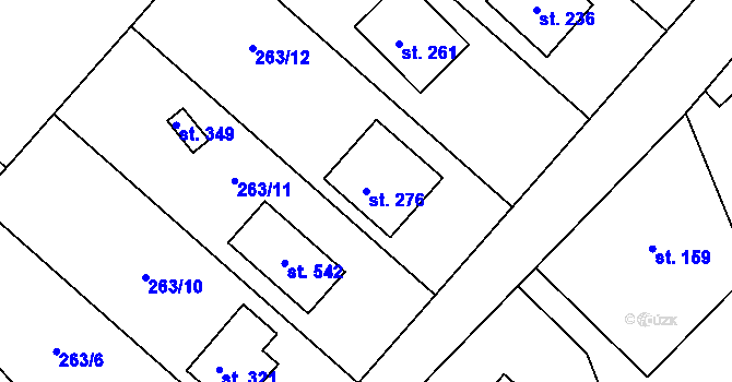 Parcela st. 276 v KÚ Drnholec nad Lubinou, Katastrální mapa