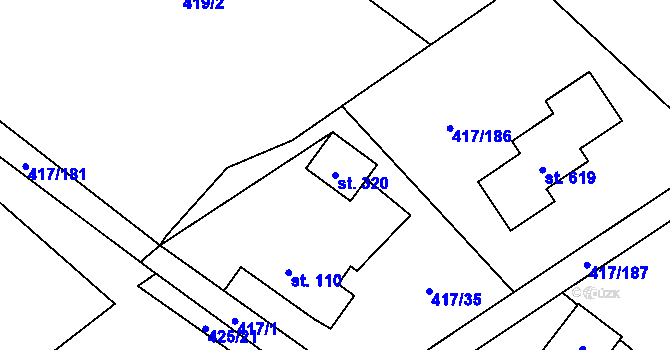 Parcela st. 320 v KÚ Drnholec nad Lubinou, Katastrální mapa