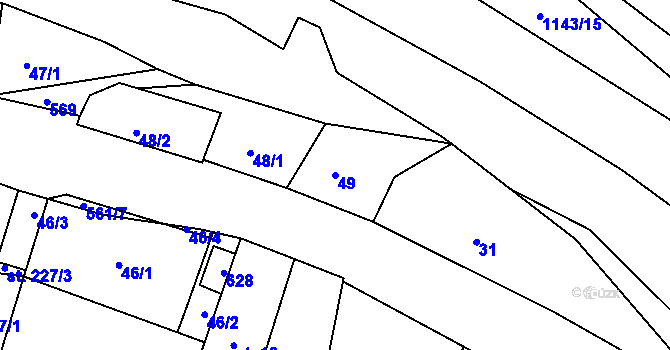 Parcela st. 49 v KÚ Drnholec nad Lubinou, Katastrální mapa