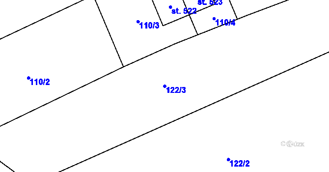 Parcela st. 122/3 v KÚ Drnholec nad Lubinou, Katastrální mapa