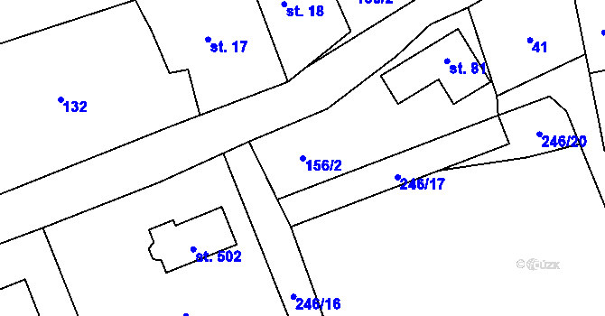 Parcela st. 156/2 v KÚ Drnholec nad Lubinou, Katastrální mapa