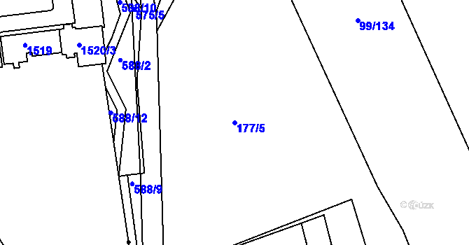 Parcela st. 177/5 v KÚ Drnholec nad Lubinou, Katastrální mapa
