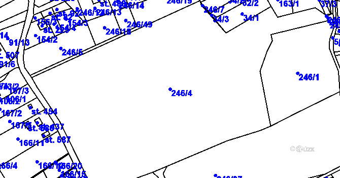 Parcela st. 246/4 v KÚ Drnholec nad Lubinou, Katastrální mapa