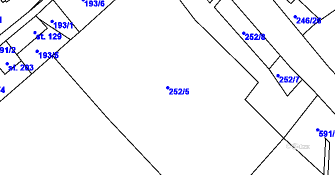 Parcela st. 252/5 v KÚ Drnholec nad Lubinou, Katastrální mapa