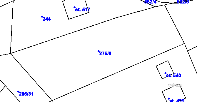 Parcela st. 276/8 v KÚ Drnholec nad Lubinou, Katastrální mapa