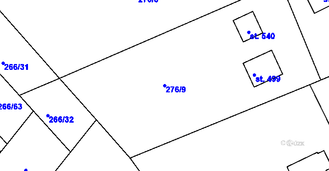 Parcela st. 276/9 v KÚ Drnholec nad Lubinou, Katastrální mapa