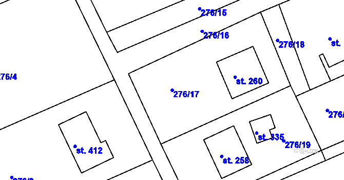 Parcela st. 276/17 v KÚ Drnholec nad Lubinou, Katastrální mapa