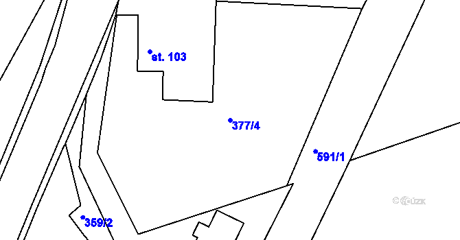 Parcela st. 377/4 v KÚ Drnholec nad Lubinou, Katastrální mapa