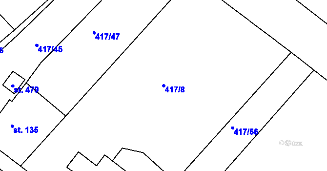 Parcela st. 417/8 v KÚ Drnholec nad Lubinou, Katastrální mapa
