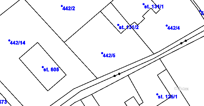 Parcela st. 442/5 v KÚ Drnholec nad Lubinou, Katastrální mapa