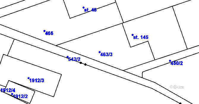 Parcela st. 463/3 v KÚ Drnholec nad Lubinou, Katastrální mapa
