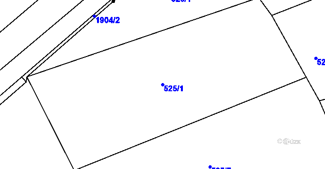 Parcela st. 525/1 v KÚ Drnholec nad Lubinou, Katastrální mapa