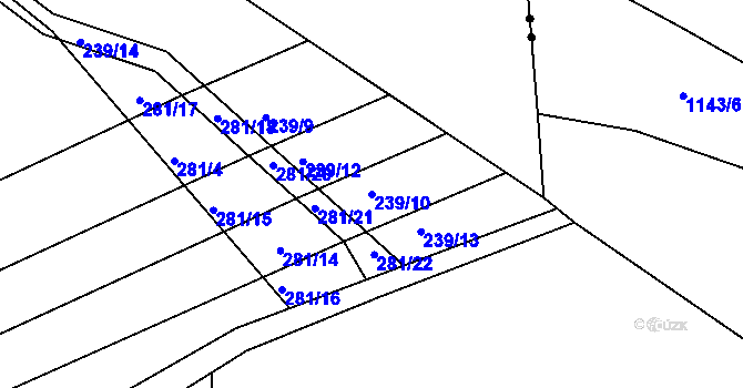 Parcela st. 239/10 v KÚ Drnholec nad Lubinou, Katastrální mapa