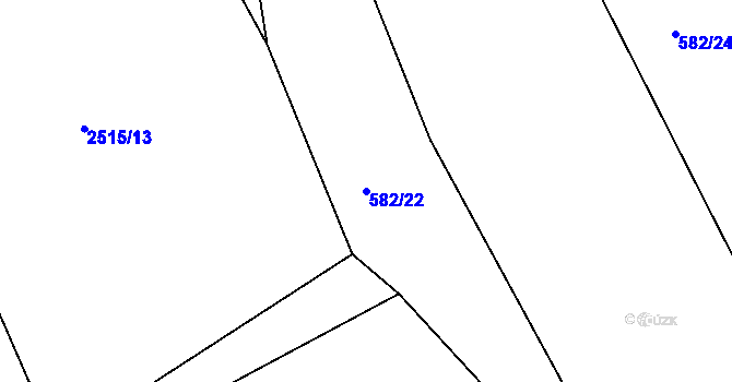 Parcela st. 582/22 v KÚ Drnholec nad Lubinou, Katastrální mapa