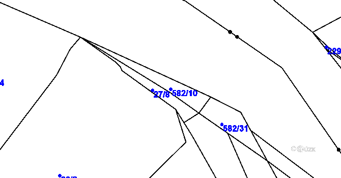 Parcela st. 582/10 v KÚ Drnholec nad Lubinou, Katastrální mapa