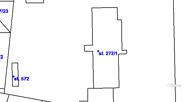 Parcela st. 272/1 v KÚ Drnholec nad Lubinou, Katastrální mapa