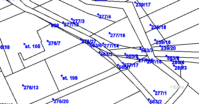 Parcela st. 563/3 v KÚ Drnholec nad Lubinou, Katastrální mapa