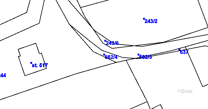 Parcela st. 562/4 v KÚ Drnholec nad Lubinou, Katastrální mapa